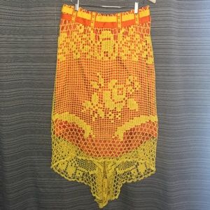 Fletcher Artworks, LLC Yellow/Orange Hi-low Skirt in size Medium